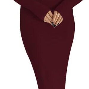 Women Long Sleeve Ribbed Bodycon Maxi Dress Casual Party Wedding Fall 2025